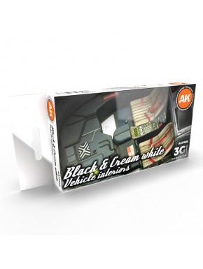 Set de peinture noir et crème pour intérieurs de véhicules