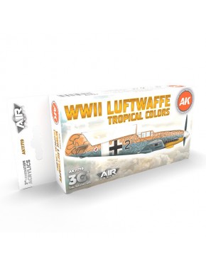 Boîte de peinture Couleurs Tropicales Luftwaffe WWII AK-Interactive