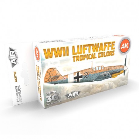 Caja de pintura WWII Luftwaffe Tropical Colors AK-Interactive