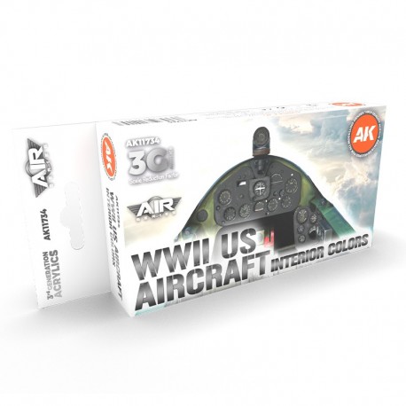 Coffret de peinture acrylique Intérieur Avions US WWII