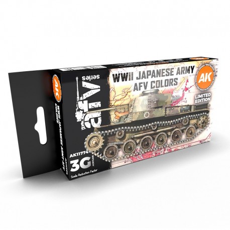 Boîte de set de peinture acrylique AFV Armée Japonaise WWII