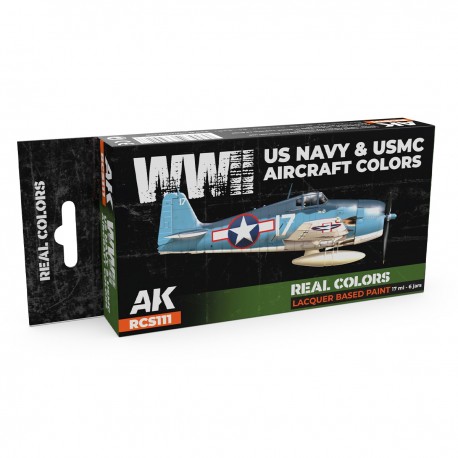 Conjunto de tintas Real Colors para aeronaves US Navy WWII