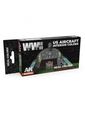 Set de laques Couleurs Intérieures Avions US WWII par AK-Interactive
