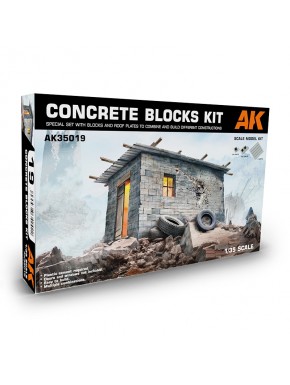 Kit de blocs de béton et plaques ondulées à l'échelle 1:35