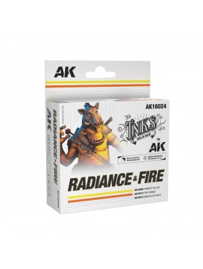 Coffret d'encres Radiance & Feu avec trois encres de couleurs vibrantes