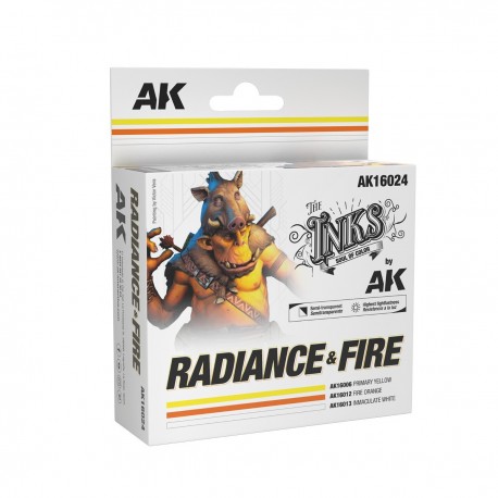 Coffret d'encres Radiance & Feu avec trois encres de couleurs vibrantes