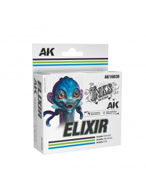 Set d'encres Elixir d'AK-Interactive avec des tons vibrants