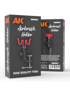 Suporte para aerógrafo AK-Interactive em preto e vermelho