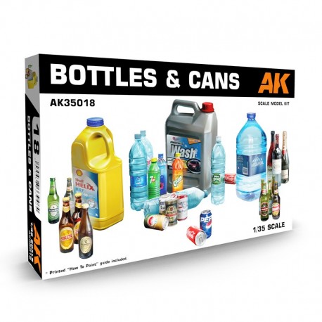 Kit de botellas y latas a escala 1/35 de AK-Interactive