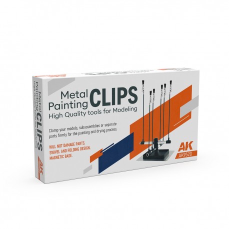 Pinças metálicas para pintura AK-Interactive com base magnética