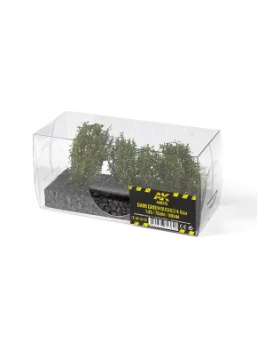 Buissons vert foncé en blister pour dioramas