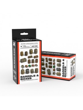 Set scénographie wargame avec barils et caisses