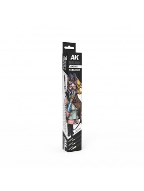Conjunto de pincéis sintéticos Tabletop da AK-Interactive
