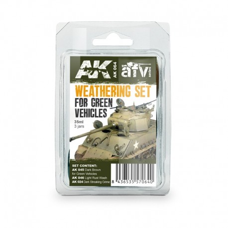 Set de Weathering para vehículos verdes AK-Interactive