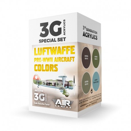 Set de pinturas acrílicas Luftwaffe Pre-wwii AK-Interactive