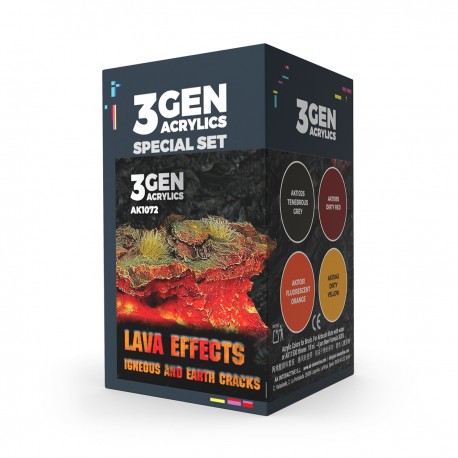 Conjunto de pintura efeitos de lava AK-Interactive 3Gen