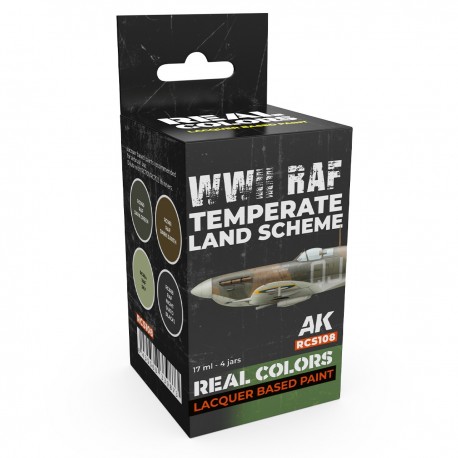 Set de lacas WWII RAF Temperate Land Scheme de AK-Interactive
