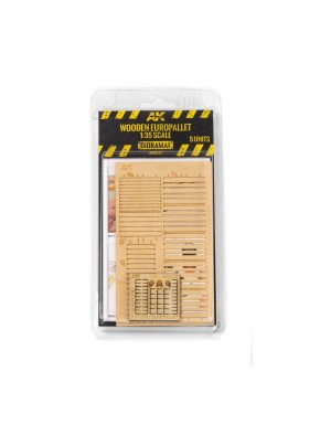 Europalette en bois échelle 1:35 découpe laser, AK-Interactive.