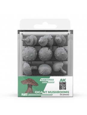 Cogumelos gigantes de resina AK Basing Bits para miniaturas