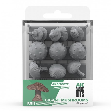 Cogumelos gigantes de resina AK Basing Bits para miniaturas