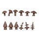 Cogumelos gigantes de resina AK Basing Bits para miniaturas