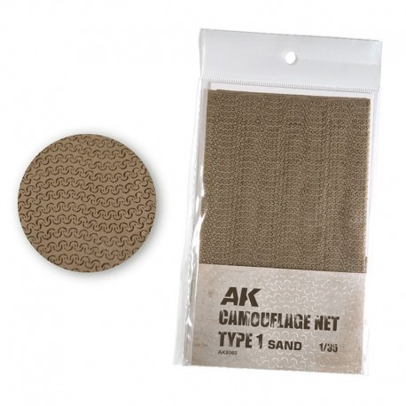Rede de camuflagem areia tipo 1 para modelos 1/35