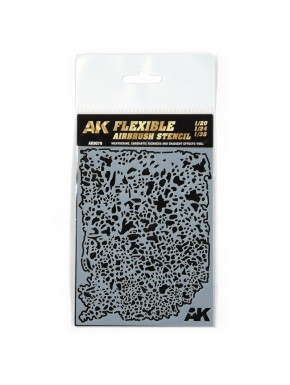 Estêncil flexível para aerógrafo AK-Interactive 1/20 - 1/35