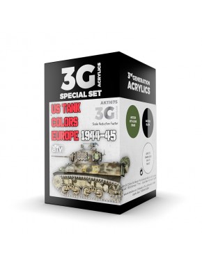 Set de peintures US Tank Colors Europe 1944-45 par AK-Interactive