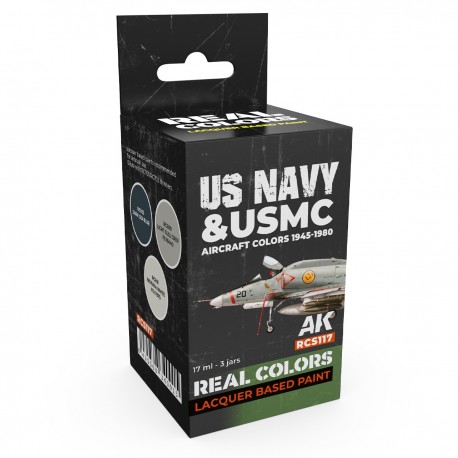 Conjunto de lacas Real Colors para aviões US Navy e USMC 1945-1980