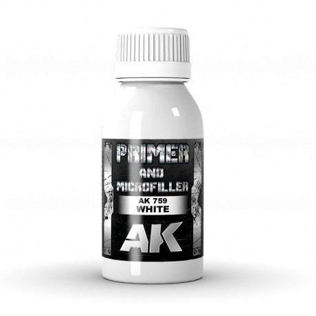 Bouteille de 100ml d'apprêt blanc AK-Interactive