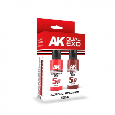 Conjunto de tintas Dual Exo com Supernova Red e Dirty Red