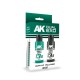 Conjunto de tinta Dual Exo Galaxy Green e Chaos Green da AK-Interactive
