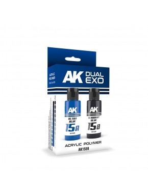 Set de peinture acrylique AK Dual Exo Ultra Blue et Almirant Blue