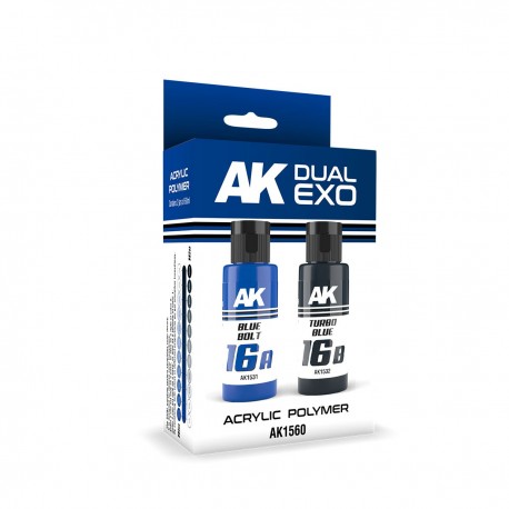 Conjunto de pintura Dual Exo 16A Blue Bolt e 16B Turbo Blue