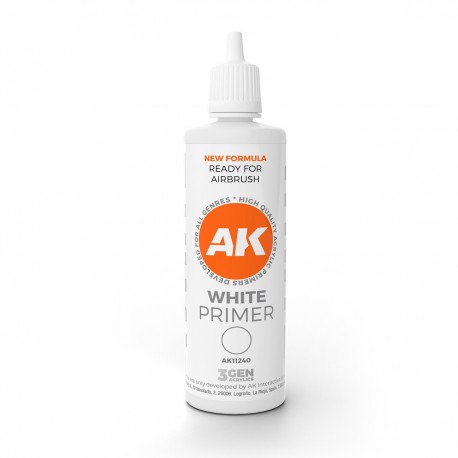 Bouteille d'apprêt blanc AK-Interactive pour aérographe