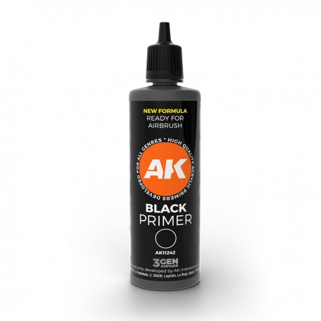 Garrafa de primário preto AK-Interactive 100ml