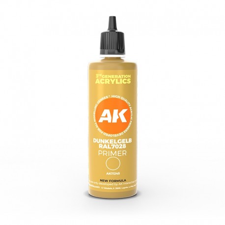 Bouteille d'apprêt acrylique Dunkelgelb RAL 7028