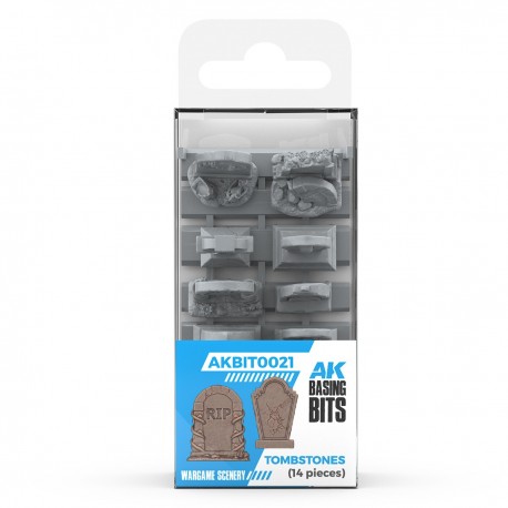 Conjunto de 14 lápides 3D da AK Basing Bits em resina