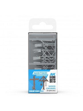 Cruzes de madeira AK Basing Bits em resina, conjunto de 9 peças
