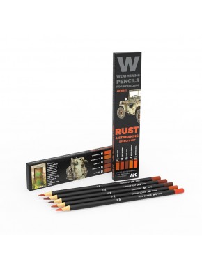 Set de crayons pour effets de rouille et coulures en modélisme