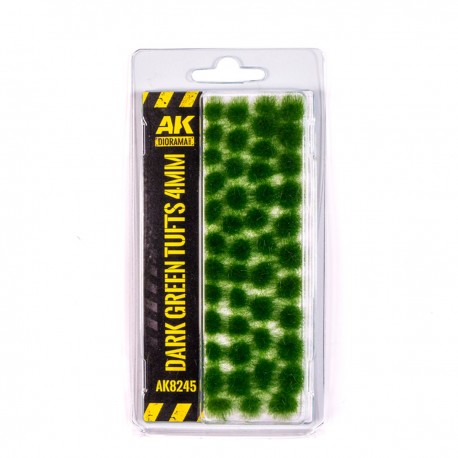 Matos verde escuro 4mm AK-Interactive para dioramas