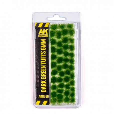 Mechones de hierba verde oscuro 6mm AK-Interactive