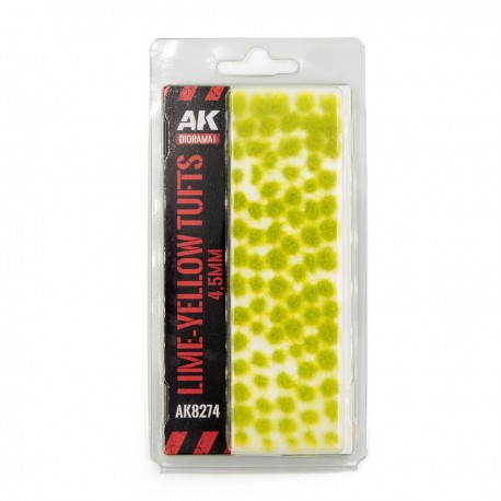 Touceiras de grama lima-amarelo 4,5mm para dioramas