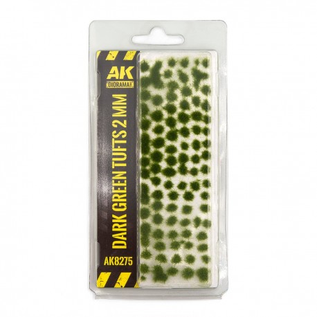 Touffes vert foncé 2mm AK-Interactive pour dioramas