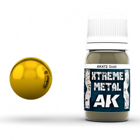 Tinta metálica Xtreme Metal Ouro 30ml da AK-Interactive
