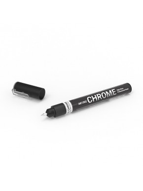 Marqueur métallique chrome AK-Interactive avec capuchon ouvert