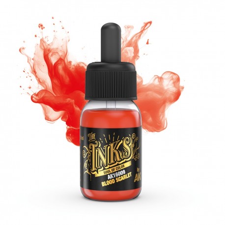 Bouteille d'encre acrylique rouge Sang Rouge AK-Interactive