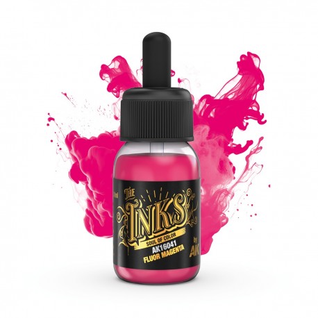 Encre Fluor Magenta d'AK-Interactive en bouteille de 30ml