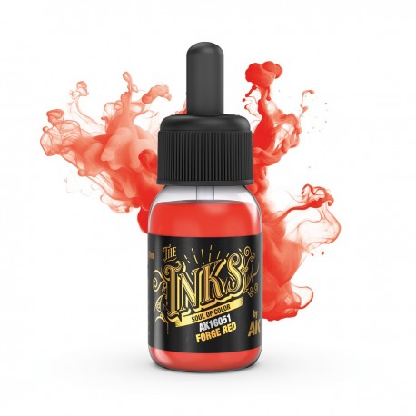 Flacon d'encre acrylique rouge Forge Red par AK-Interactive