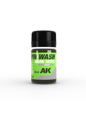 Émail Pin Wash Dark Sepia de 35ml par AK-Interactive